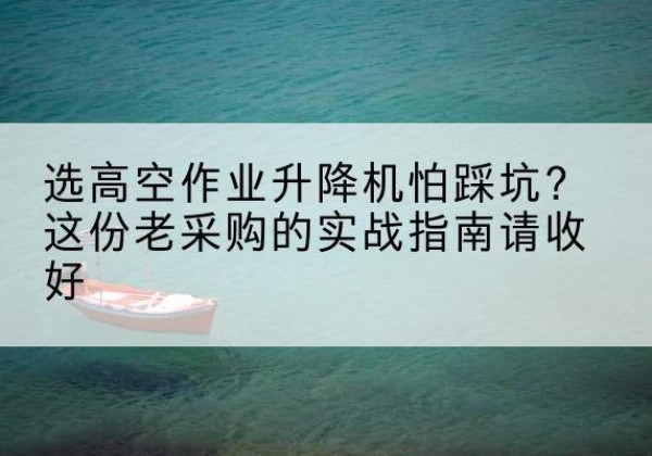 宁洱高空作业升降机厂家推荐-选高空作业升降机怕踩坑？这份老采购的实战指南请收好